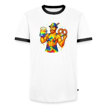 pride bavarian - Männer Kontrast-T-Shirt - Weiß/Schwarz - Vorne - AI Model Female 172 light (172cm) & AI Model Male 178 dark (178cm)