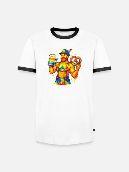 pride bavarian - Männer Kontrast-T-Shirt - Weiß/Schwarz