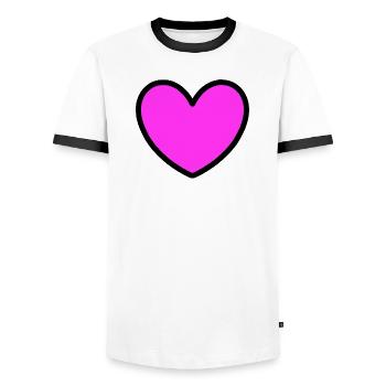 Cadeau pour la fête des mères : Idée de cadeau pour la fête des mères - T-shirt contrasté Homme - blanc/noir - Devant - AI Model Female 172 light (172cm) & AI Model Male 178 dark (178cm)