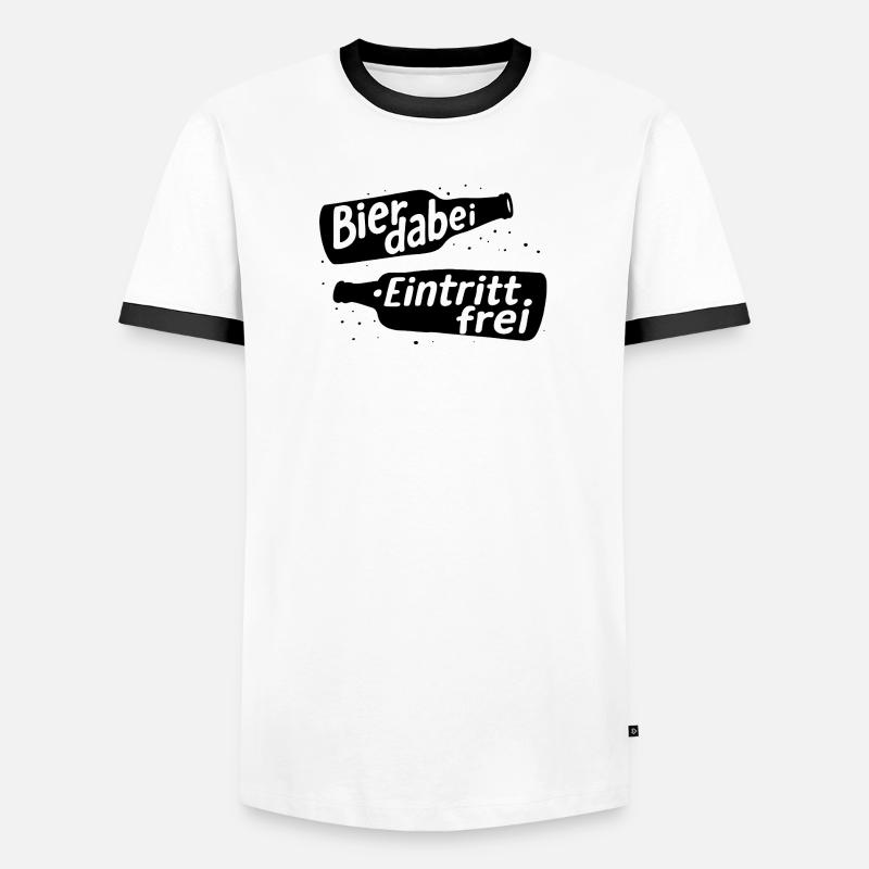 bier dabei eintritt frei - Männer Kontrast-T-Shirt - Weiß/Schwarz