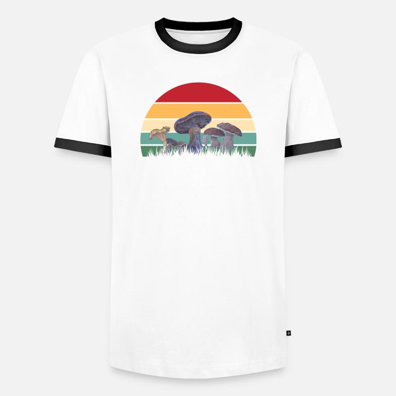 Mycological Sunset Pattern - Men's Ringer Shirt - white/black