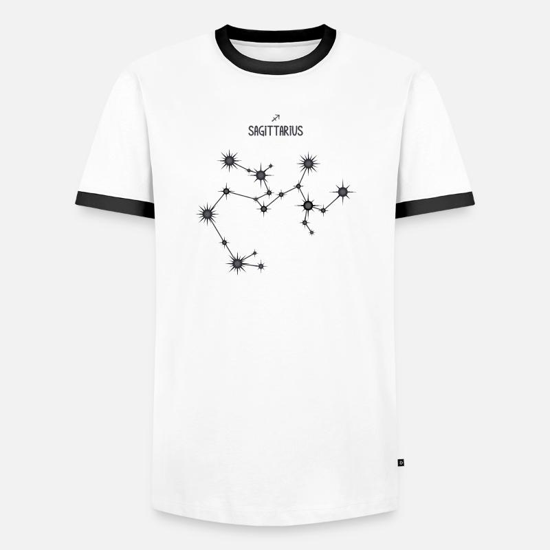 Schütze Sternzeichen Sternbild Schwarz & Grau - Männer Kontrast-T-Shirt - Weiß/Schwarz