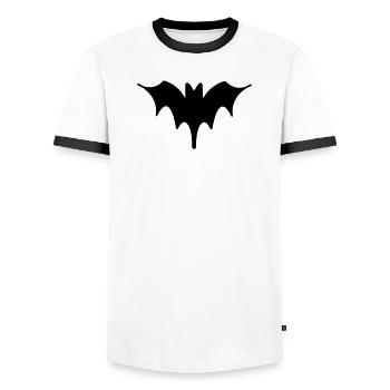 Bat Halloween Art 3 - Men's Ringer Shirt - white/black - Front - AI Model Female 172 light (172cm) & AI Model Male 178 dark (178cm)