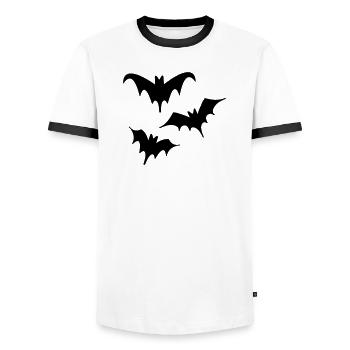Bats Halloween Art Trio - Men's Ringer Shirt - white/black - Front - AI Model Female 172 light (172cm) & AI Model Male 178 dark (178cm)