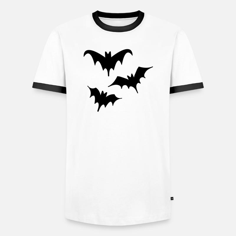 Fledermäuse Halloween Kunst Trio - Männer Kontrast-T-Shirt - Weiß/Schwarz