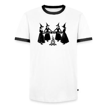 Halloween Tee for Women Funny - Männer Kontrast-T-Shirt - Weiß/Schwarz - Vorne - AI Model Female 172 light (172cm) & AI Model Male 178 dark (178cm)