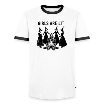 Halloween Tee for Women Funny - Männer Kontrast-T-Shirt - Weiß/Schwarz - Vorne - AI Model Female 172 light (172cm) & AI Model Male 178 dark (178cm)