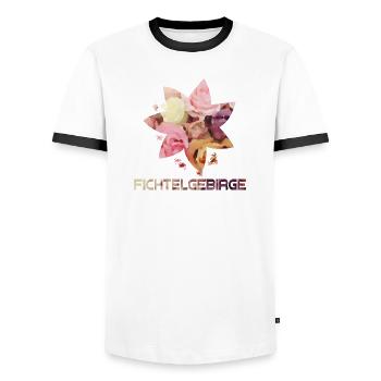 Wasserfarben Fichtelgebirge  Siebenstern  Pastell - Männer Kontrast-T-Shirt - Weiß/Schwarz - Vorne - AI Model Female 172 light (172cm) & AI Model Male 178 dark (178cm)