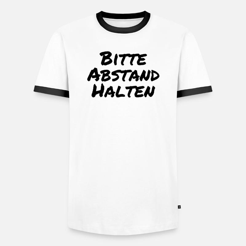 Bitte Abstand halten - Männer Kontrast-T-Shirt - Weiß/Schwarz