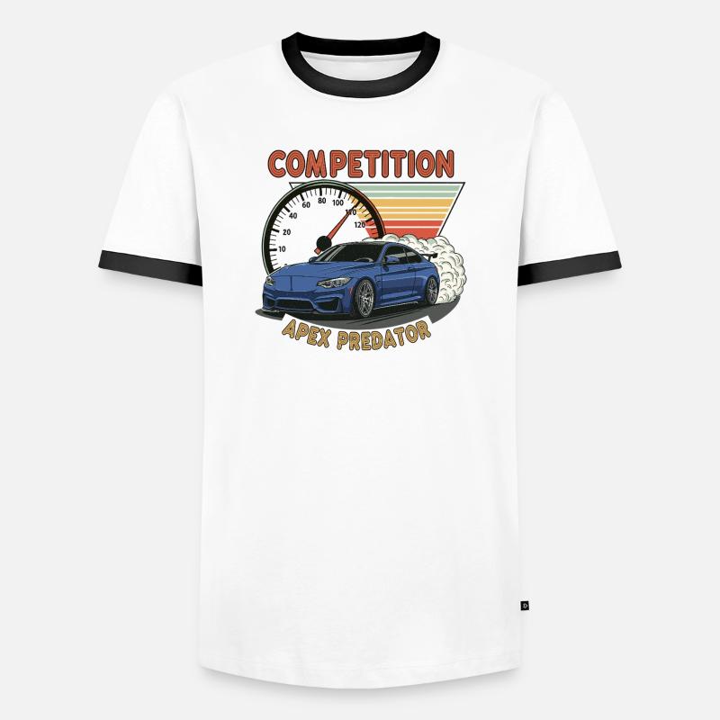 Competition Drift Car - Männer Kontrast-T-Shirt - Weiß/Schwarz