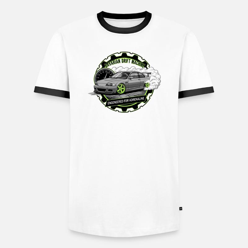 Bavarian Drift Machine - Men's Ringer Shirt - white/black