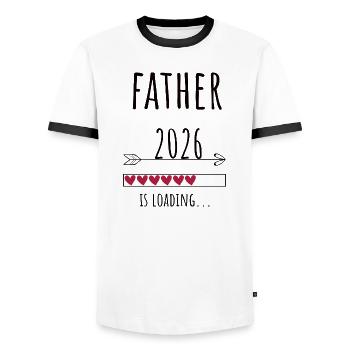 Dad to be 2026 Geschenk Schwangerschaft - Männer Kontrast-T-Shirt - Weiß/Schwarz - Vorne - AI Model Female 172 light (172cm) & AI Model Male 178 dark (178cm)