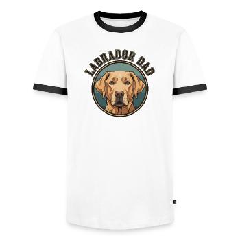 Labrador Dad Propriétaire de chien - T-shirt contrasté Homme - blanc/noir - Devant - AI Model Female 172 light (172cm) & AI Model Male 178 dark (178cm)