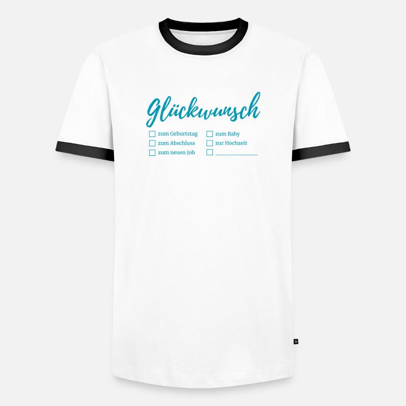 Congratulations lettering checkboxes - Men's Ringer Shirt - white/black