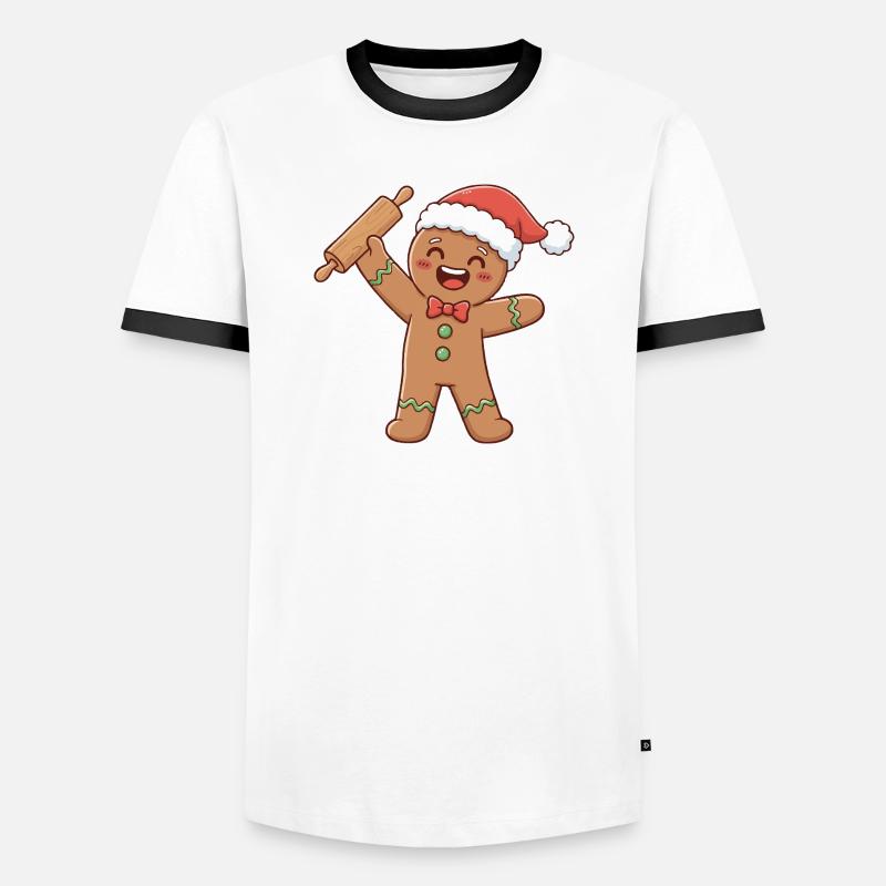 Weihnachtsbäckerei Kunst Bäcker - Männer Kontrast-T-Shirt - Weiß/Schwarz