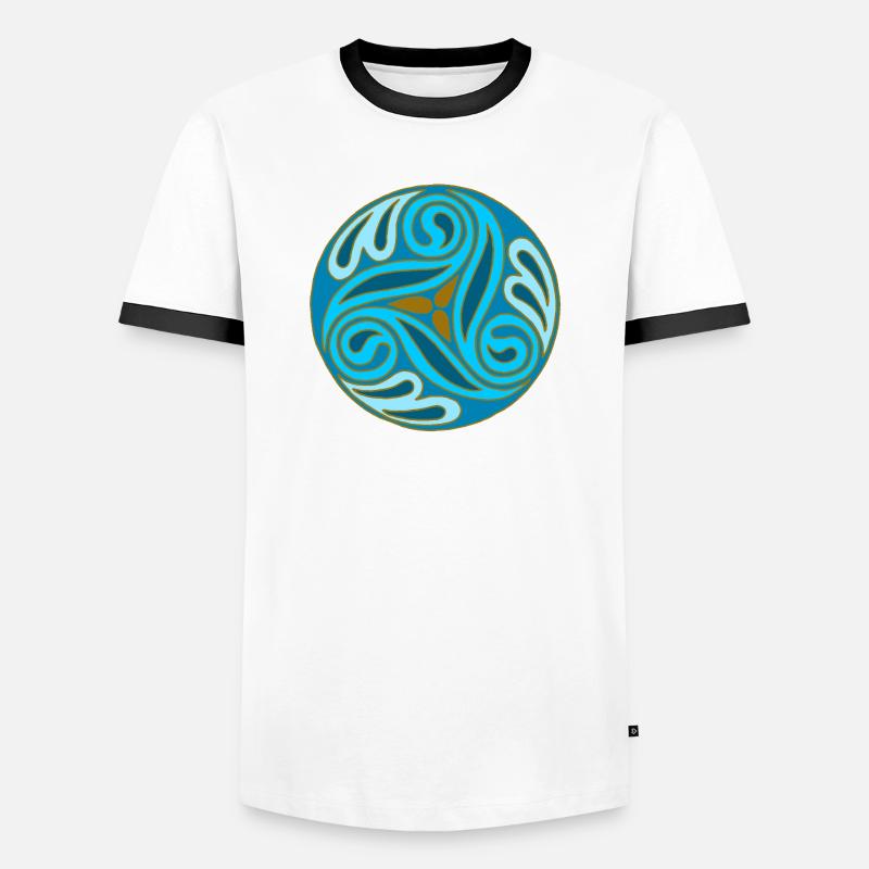Blue Celtic Sphere - Men's Ringer Shirt - white/black