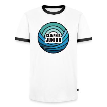 Klempner Junior Kind Azubi Nachwuchs Nachfolger - Männer Kontrast-T-Shirt - Weiß/Schwarz - Vorne - AI Model Female 172 light (172cm) & AI Model Male 178 dark (178cm)
