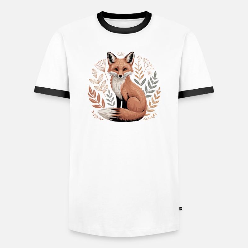 Boho Fox - Men's Ringer Shirt - white/black