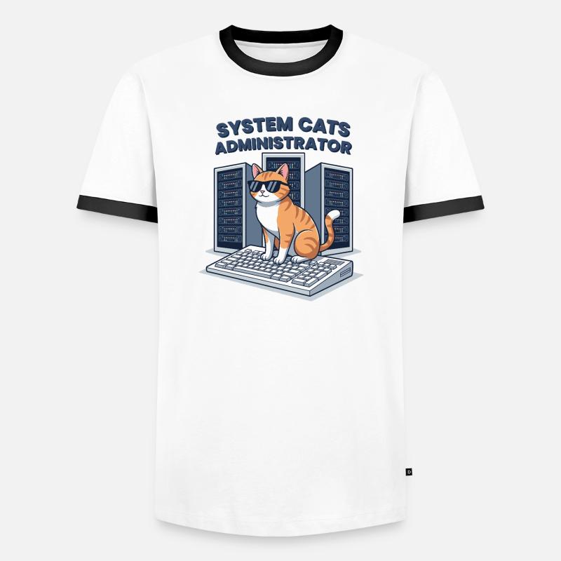 System Cats Administrator - Men's Ringer Shirt - white/black