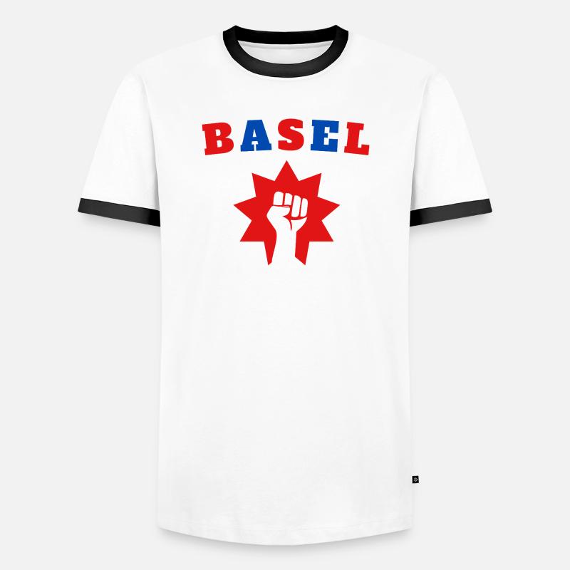 Basel - Männer Kontrast-T-Shirt - Weiß/Schwarz