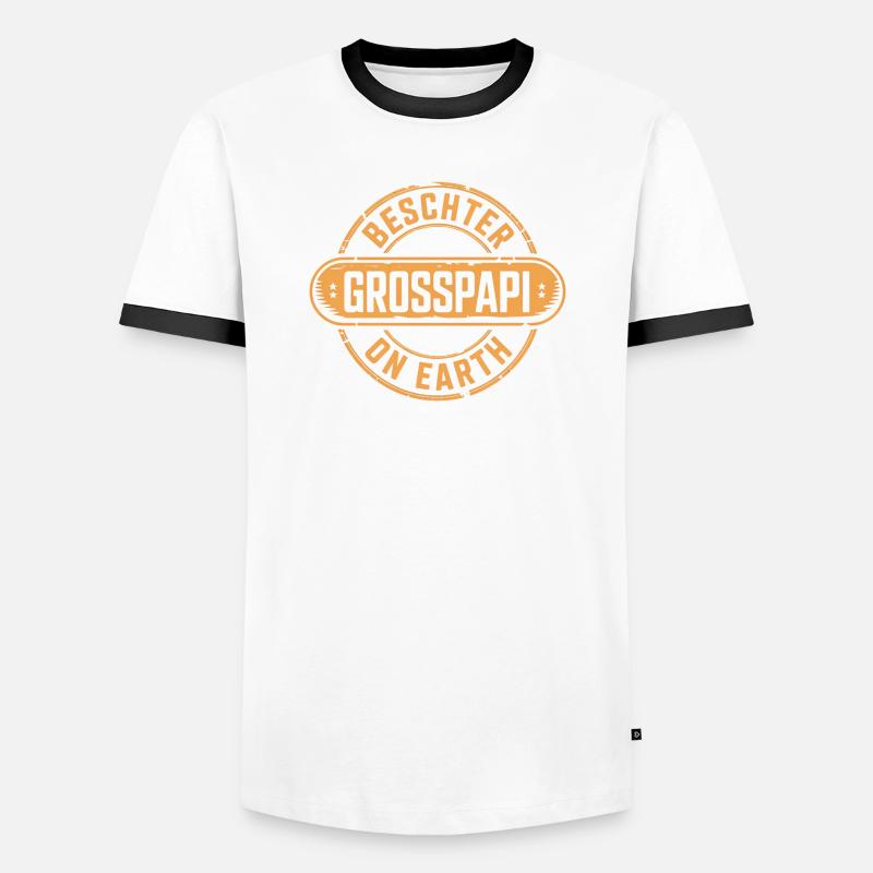 Beschter Grosspapi Dialecte suisse - T-shirt contrasté Homme - blanc/noir
