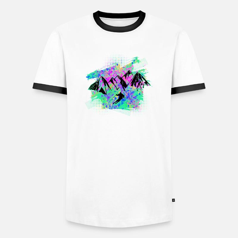 Skiing - Men's Ringer Shirt - white/black