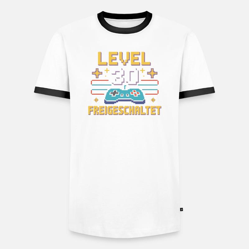Level 30 Unlocked Controller - Men's Ringer Shirt - white/black