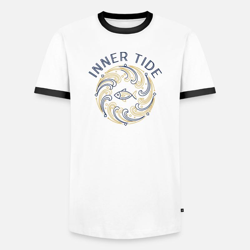 Inner tidal river - Men's Ringer Shirt - white/black