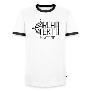 Architect Design with Drawing Tool - Men's Ringer Shirt - white/black - Front - AI Model Female 172 light (172cm) & AI Model Male 178 dark (178cm)
