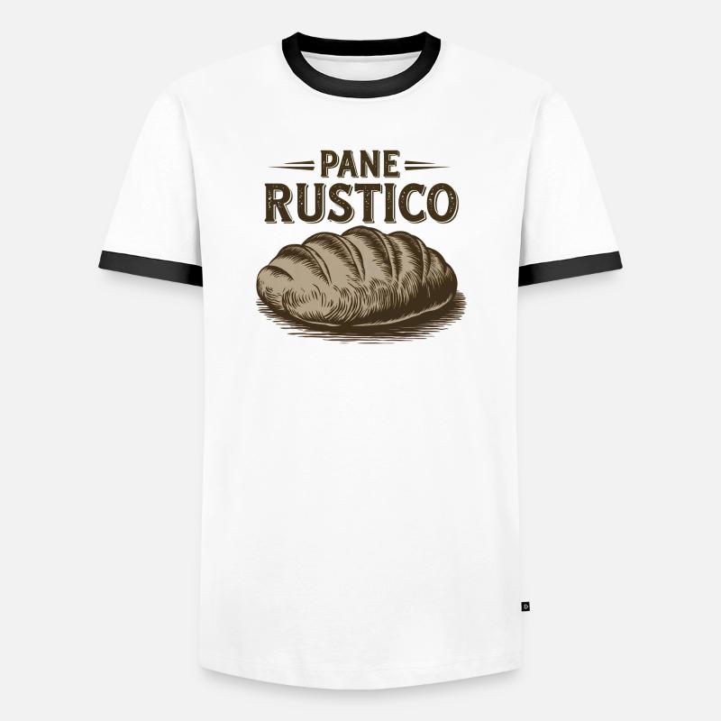 Pane Rustico – Brot - Männer Kontrast-T-Shirt - Weiß/Schwarz