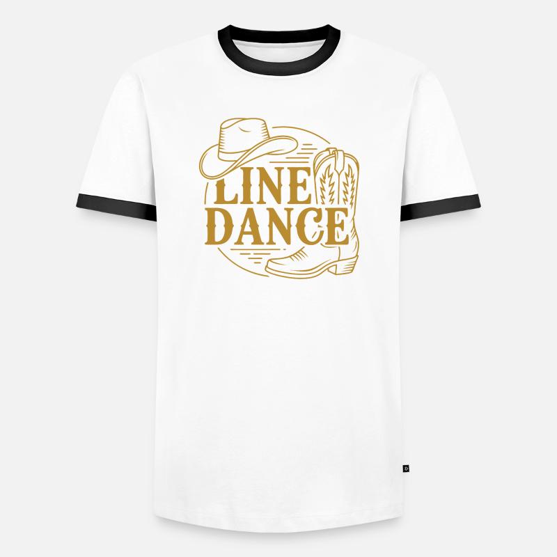 Line Dance Logo - Men's Ringer Shirt - white/black