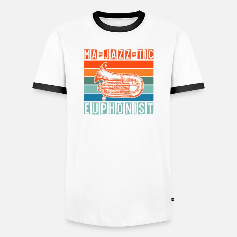 Euphonium Ma-Jazz-Tic Euphonist Baritone Marching - Männer Kontrast-T-Shirt - Weiß/Schwarz