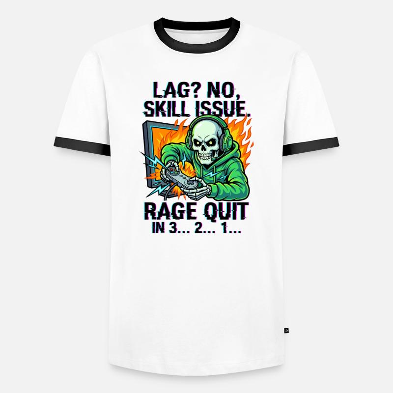 Était? Non, question de compétence. - T-shirt contrasté Homme - blanc/noir