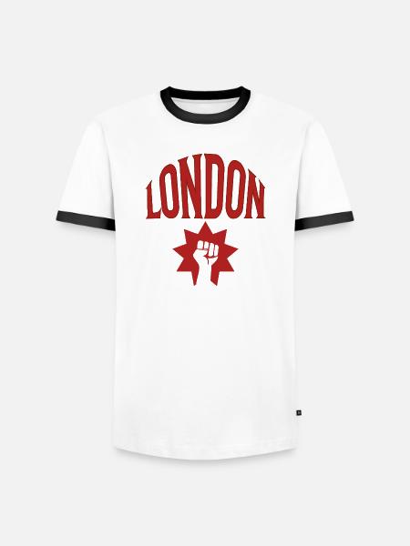 London - Männer Kontrast-T-Shirt - Weiß/Schwarz