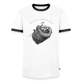 Faultier_Sloth - Männer Kontrast-T-Shirt - Weiß/Schwarz - Vorne - AI Model Female 172 light (172cm) & AI Model Male 178 dark (178cm)
