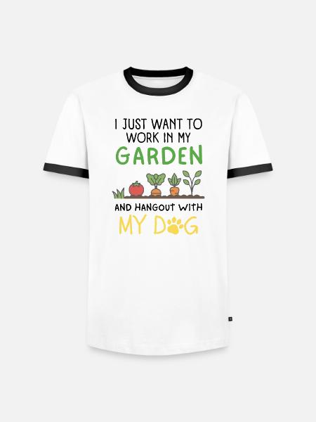 Gartenhundebesitzer Mama Papa Haustiereltern - Männer Kontrast-T-Shirt - Weiß/Schwarz