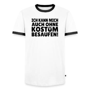 Je peux me saouler sans costume - T-shirt contrasté Homme - blanc/noir - Devant - AI Model Female 172 light (172cm) & AI Model Male 178 dark (178cm)