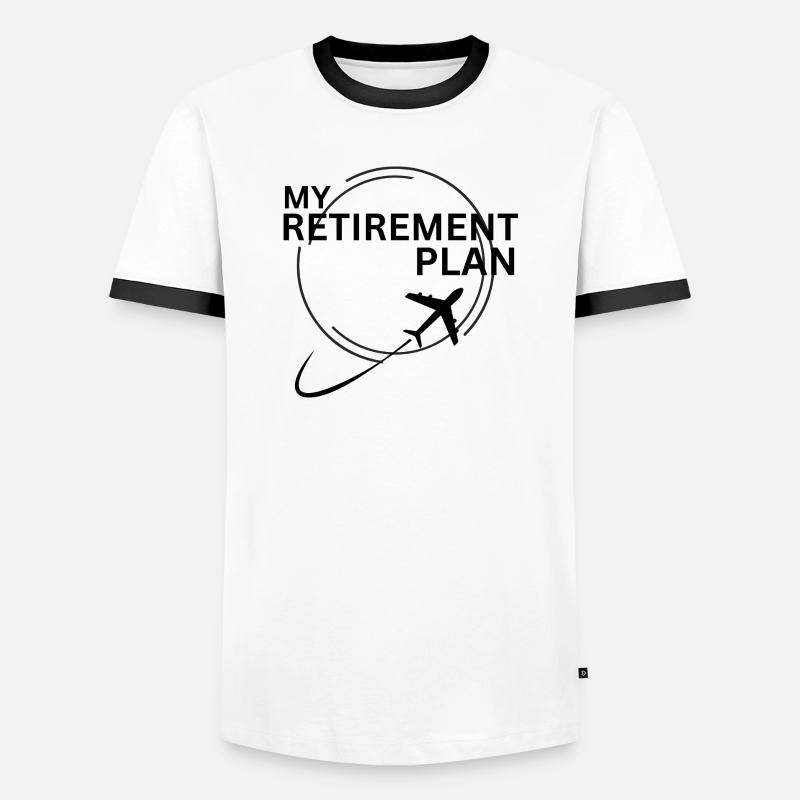Airplane Flying Retirement Plan - Men's Ringer Shirt - white/black