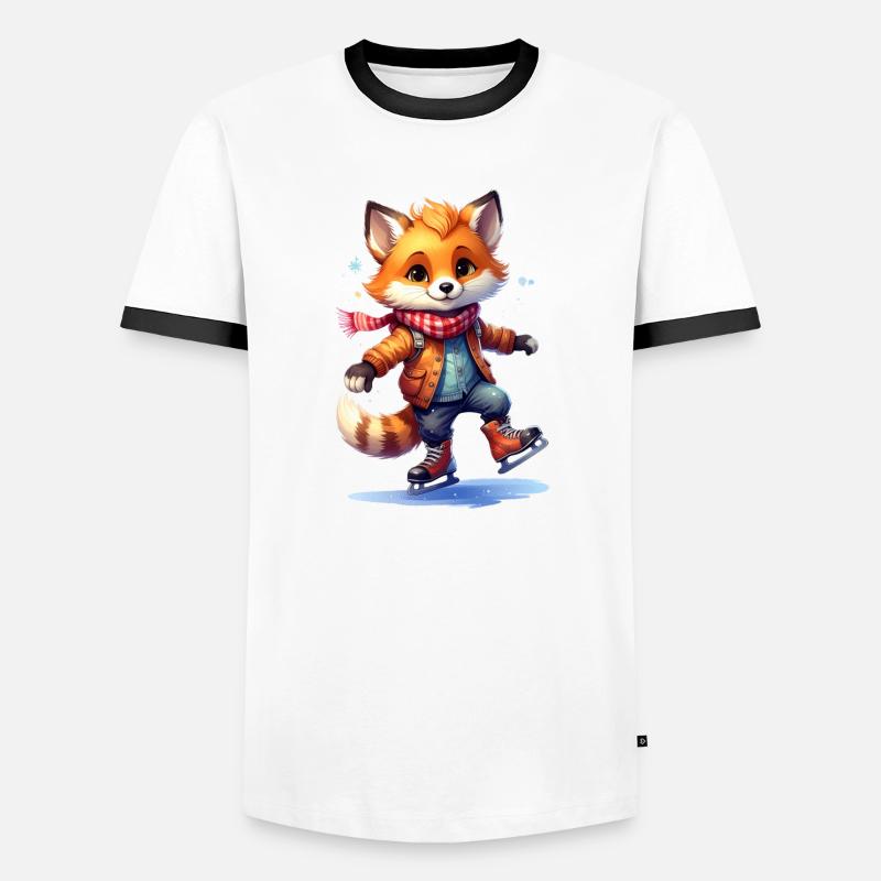 Fox skating - Men's Ringer Shirt - white/black