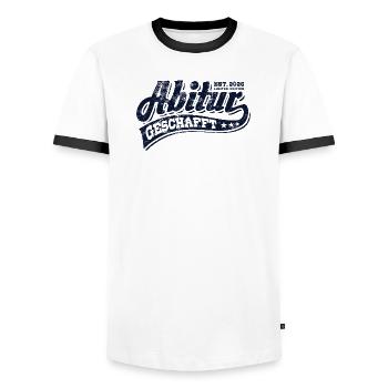 Abi Est 2026 - Abitur - Gift - Men's Ringer Shirt - white/black - Front - AI Model Female 172 light (172cm) & AI Model Male 178 dark (178cm)