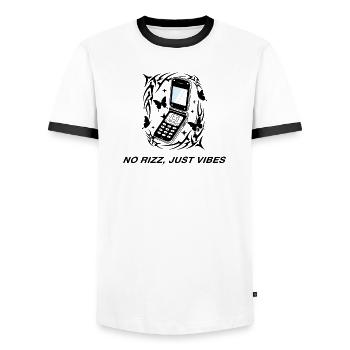 No Rizz Just Vibes Handy - Männer Kontrast-T-Shirt - Weiß/Schwarz - Vorne - AI Model Female 172 light (172cm) & AI Model Male 178 dark (178cm)