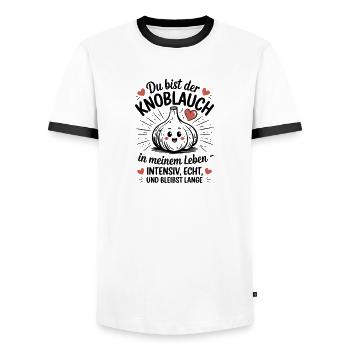  Du Bist Der Knoblauch In Meinem Leben Intensiv - Männer Kontrast-T-Shirt - Weiß/Schwarz - Vorne - AI Model Female 172 light (172cm) & AI Model Male 178 dark (178cm)
