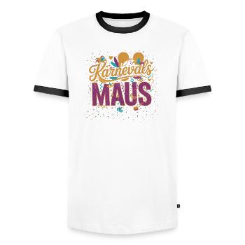 Costume de Carnaval Souris pour femmes, confettis - T-shirt contrasté Homme - blanc/noir - Devant - AI Model Female 172 light (172cm) & AI Model Male 178 dark (178cm)