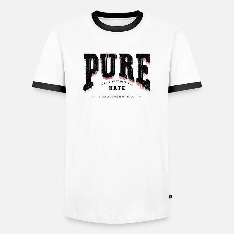 Pure HAte - Männer Kontrast-T-Shirt - Weiß/Schwarz