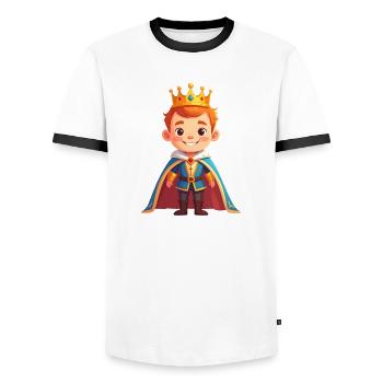 Edler Prinz - Männer Kontrast-T-Shirt - Weiß/Schwarz - Vorne - AI Model Female 172 light (172cm) & AI Model Male 178 dark (178cm)