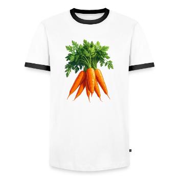 Carottes / Carottes - T-shirt contrasté Homme - blanc/noir - Devant - AI Model Female 172 light (172cm) & AI Model Male 178 dark (178cm)