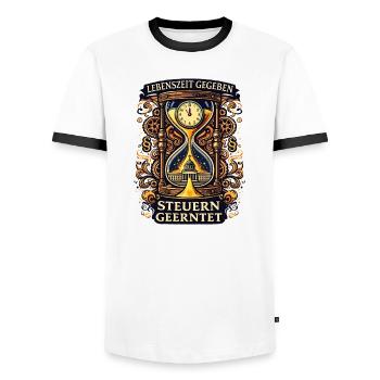 Lebenszeit Gegeben Steuern Geerntet - Männer Kontrast-T-Shirt - Weiß/Schwarz - Vorne - AI Model Female 172 light (172cm) & AI Model Male 178 dark (178cm)