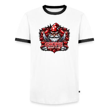 Nain maléfique, gnome sombre, gnome gothique, gnome drôle - T-shirt contrasté Homme - blanc/noir - Devant - AI Model Female 172 light (172cm) & AI Model Male 178 dark (178cm)