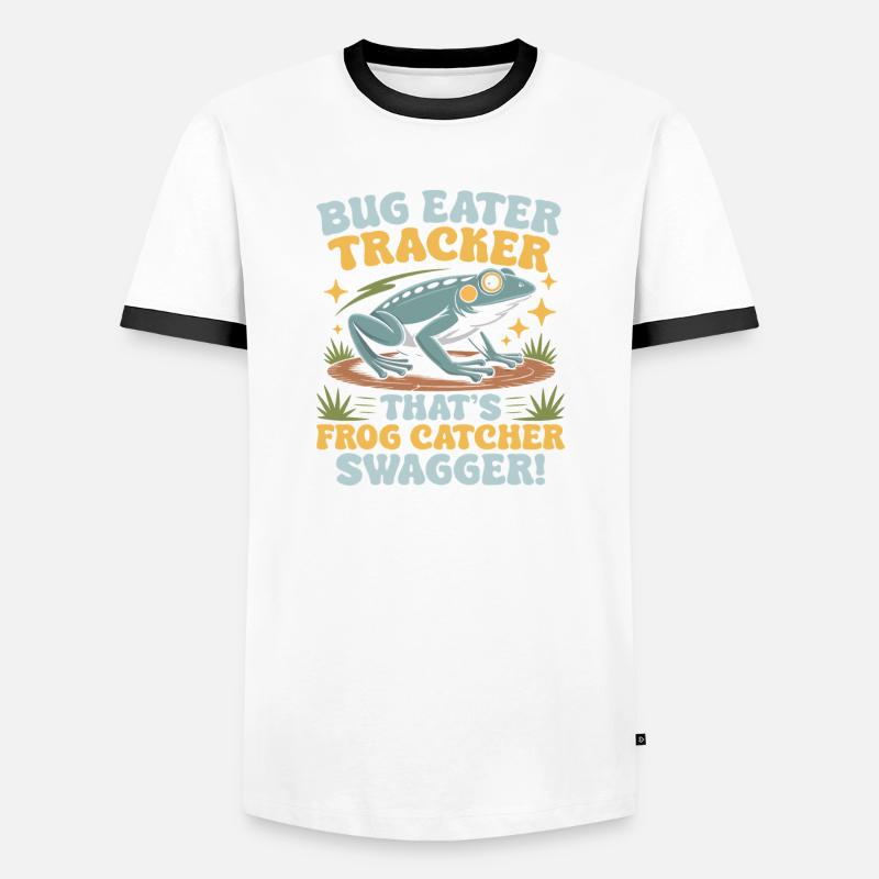 Frog Catcher Bug Eater Tracker Frog - Männer Kontrast-T-Shirt - Weiß/Schwarz