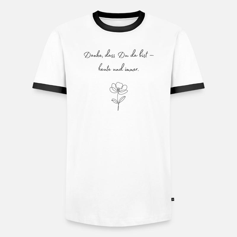 Danke, dass Du da bist — Blüte - Männer Kontrast-T-Shirt - Weiß/Schwarz